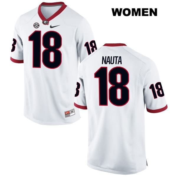 Georgia Bulldogs Women's Isaac Nauta #18 NCAA Authentic White Nike Stitched College Football Jersey CCG0056EB